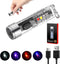 400 Lumens Type-C Rechargeable Transparent Keychain Flashlight with Ultraviolet Red and Blue Flash